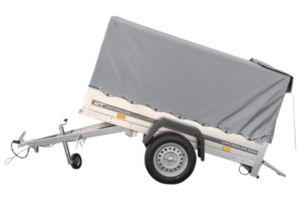 KIPP Gartenanhänger 200, 200 x 106 cm Autotransportanhänger mit hoher Plane, Bügel und Stützrad, zulässiges Gesamtgewicht 500 kg