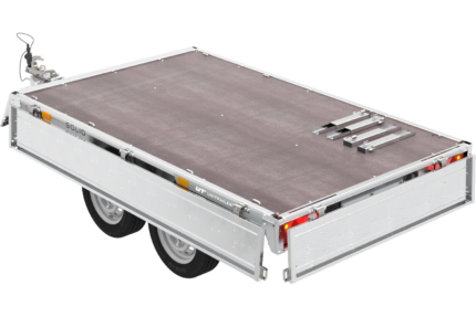 Zweiachsanhänger 254×151 mit Unitrailer Vollgummirädern 250/2 dmc 750 kg